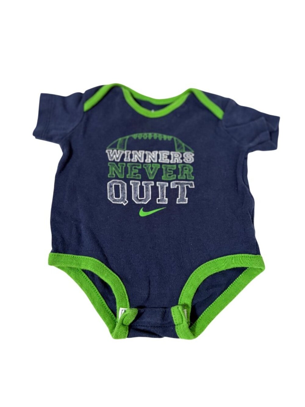 Nike Vintage Boys Infant Baby Size 0 3 Months Blue Green bodysuit 1 piece short